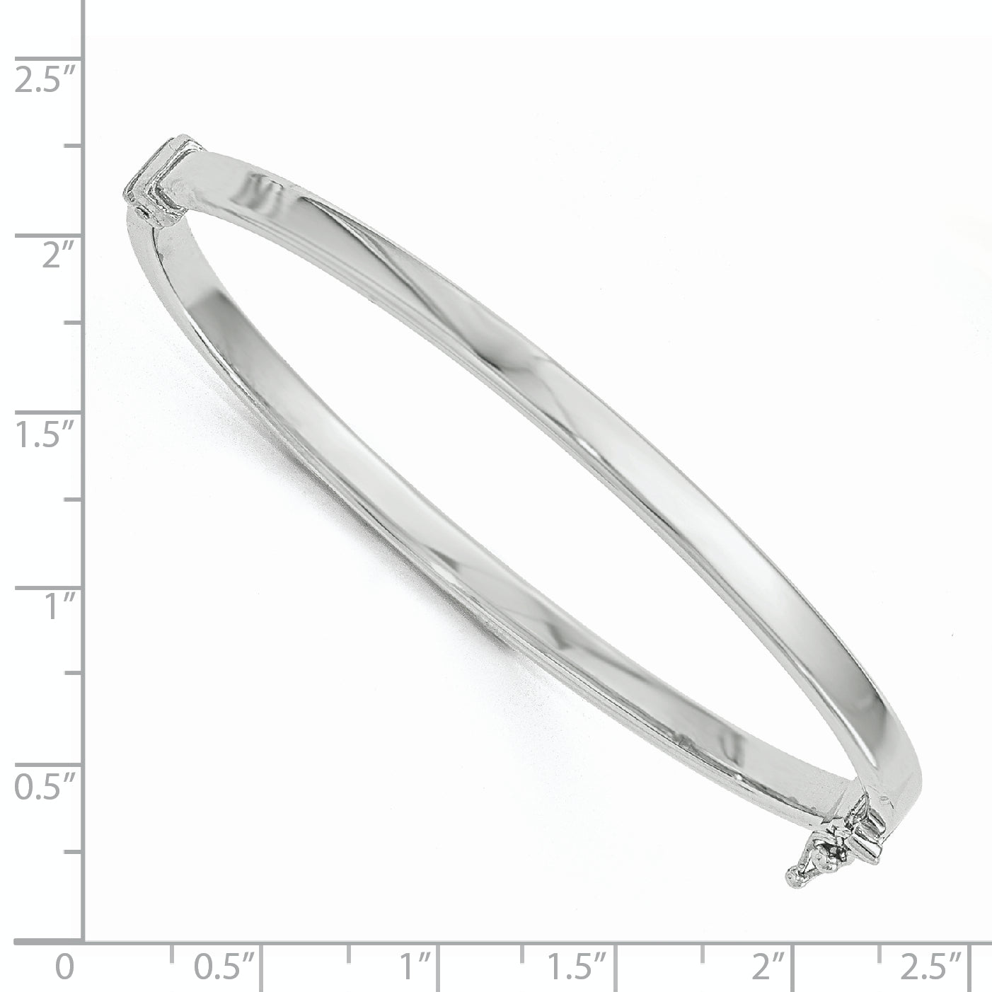 14K White Gold Polished Hinged Bangle