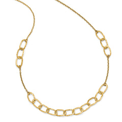 14K Gold Polished Diamond-Cut Curb Necklace with Lifetime Warranty