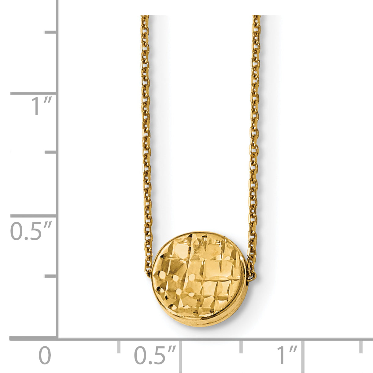 14K Polished D/C Round Necklace