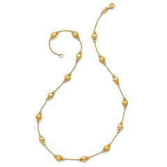 14K D/C Scratch Finish Polished Necklace