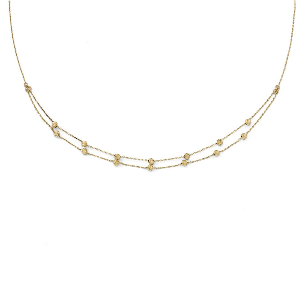 Leslie's 14K Yellow Gold Diamond-cut Beaded Necklace