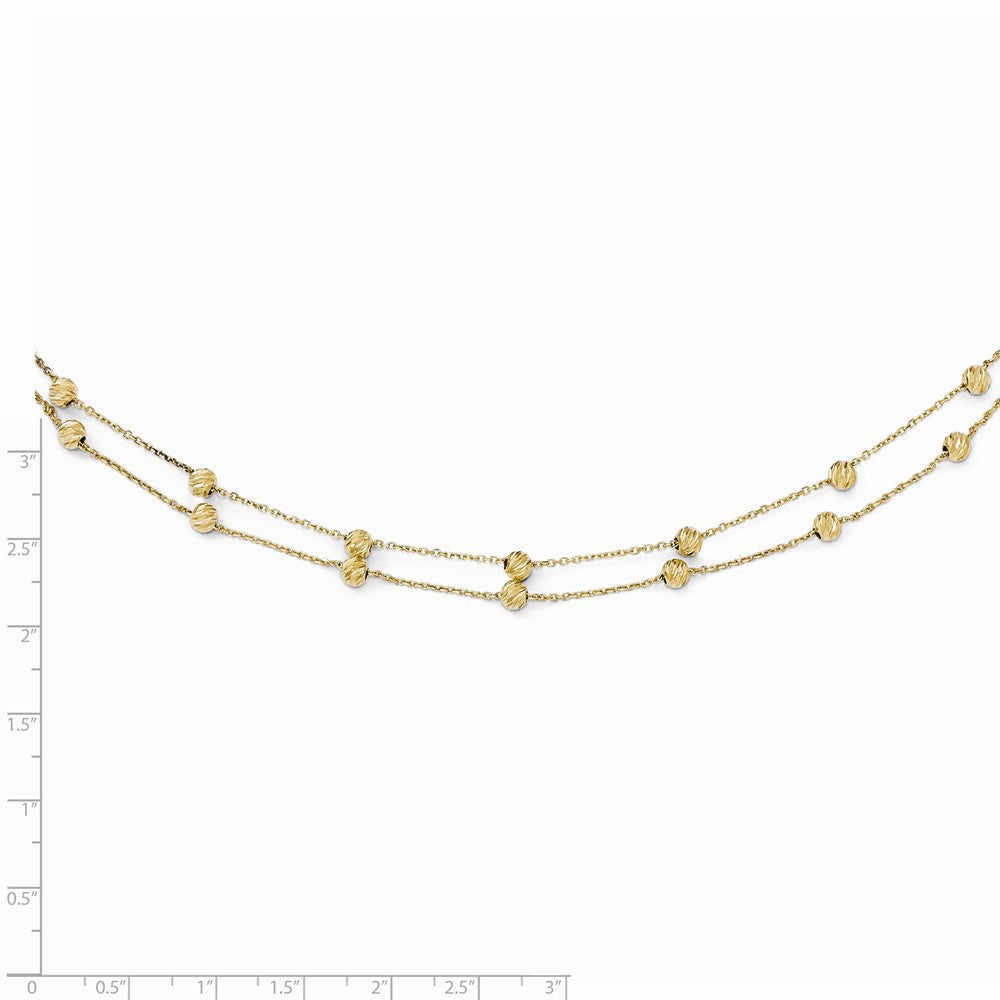 Leslie's 14K Yellow Gold Diamond-cut Beaded Necklace