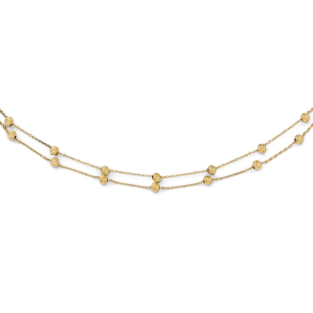 Leslie's 14K Yellow Gold Diamond-cut Beaded Necklace