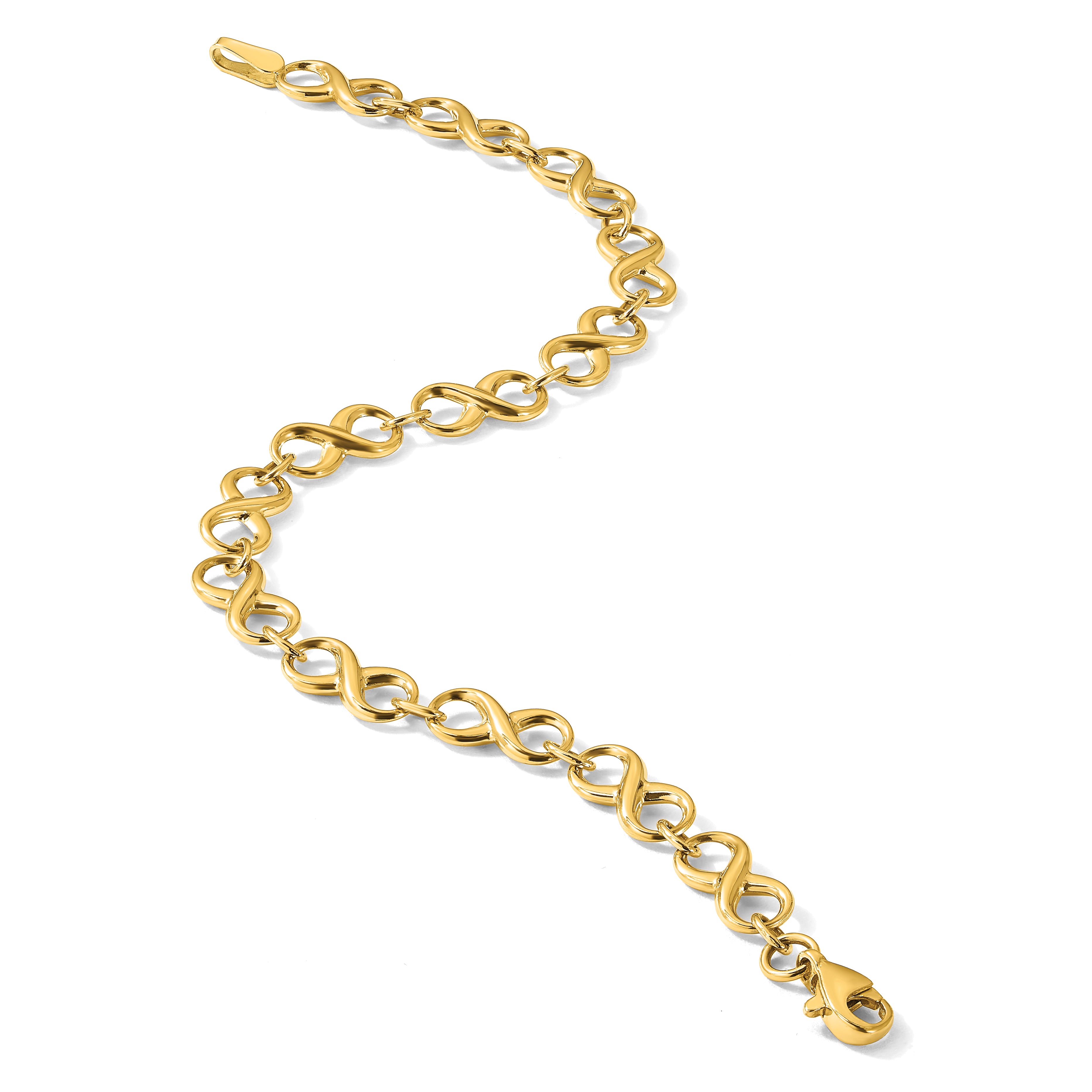 14K Polished Infinity Bracelet