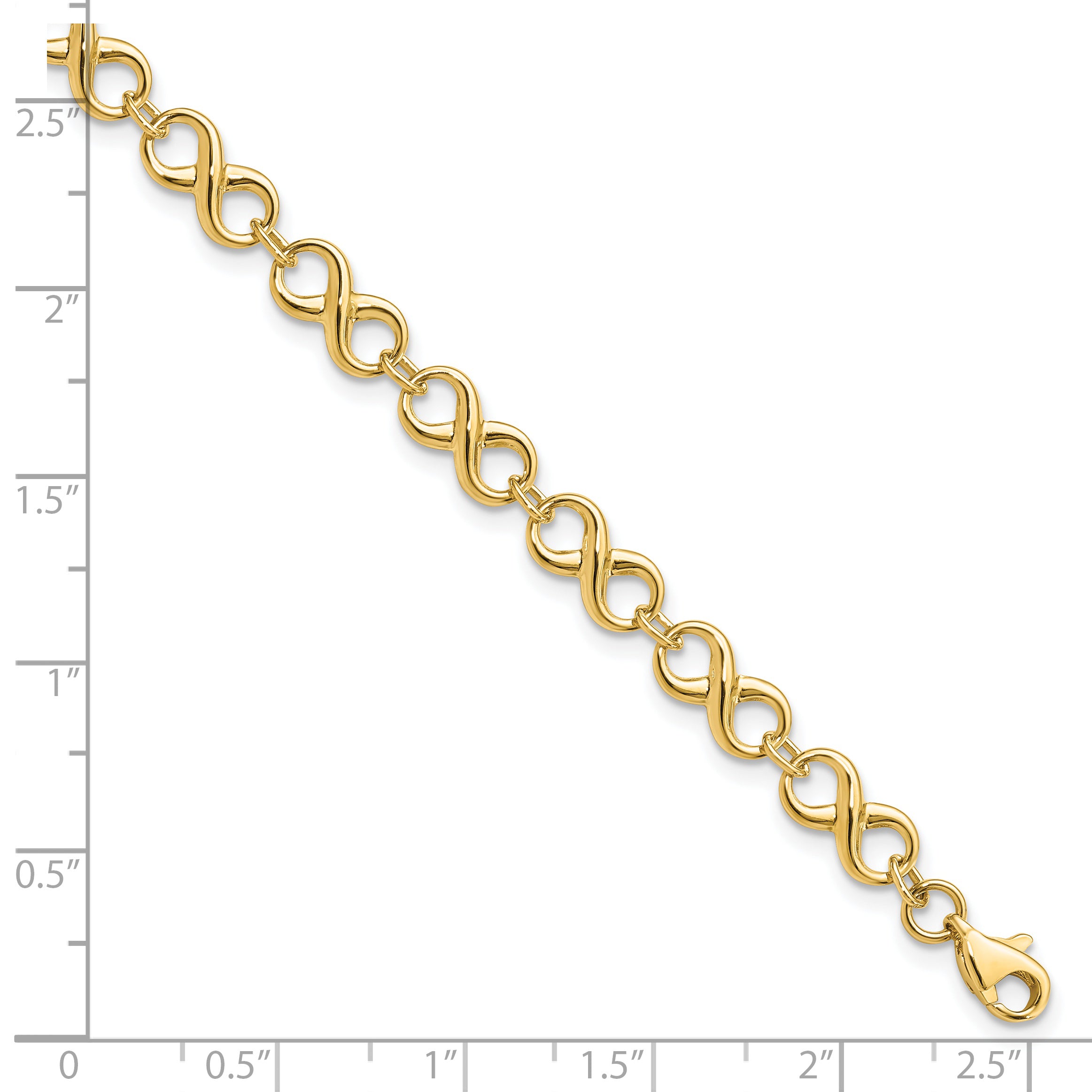 14K Polished Infinity Bracelet