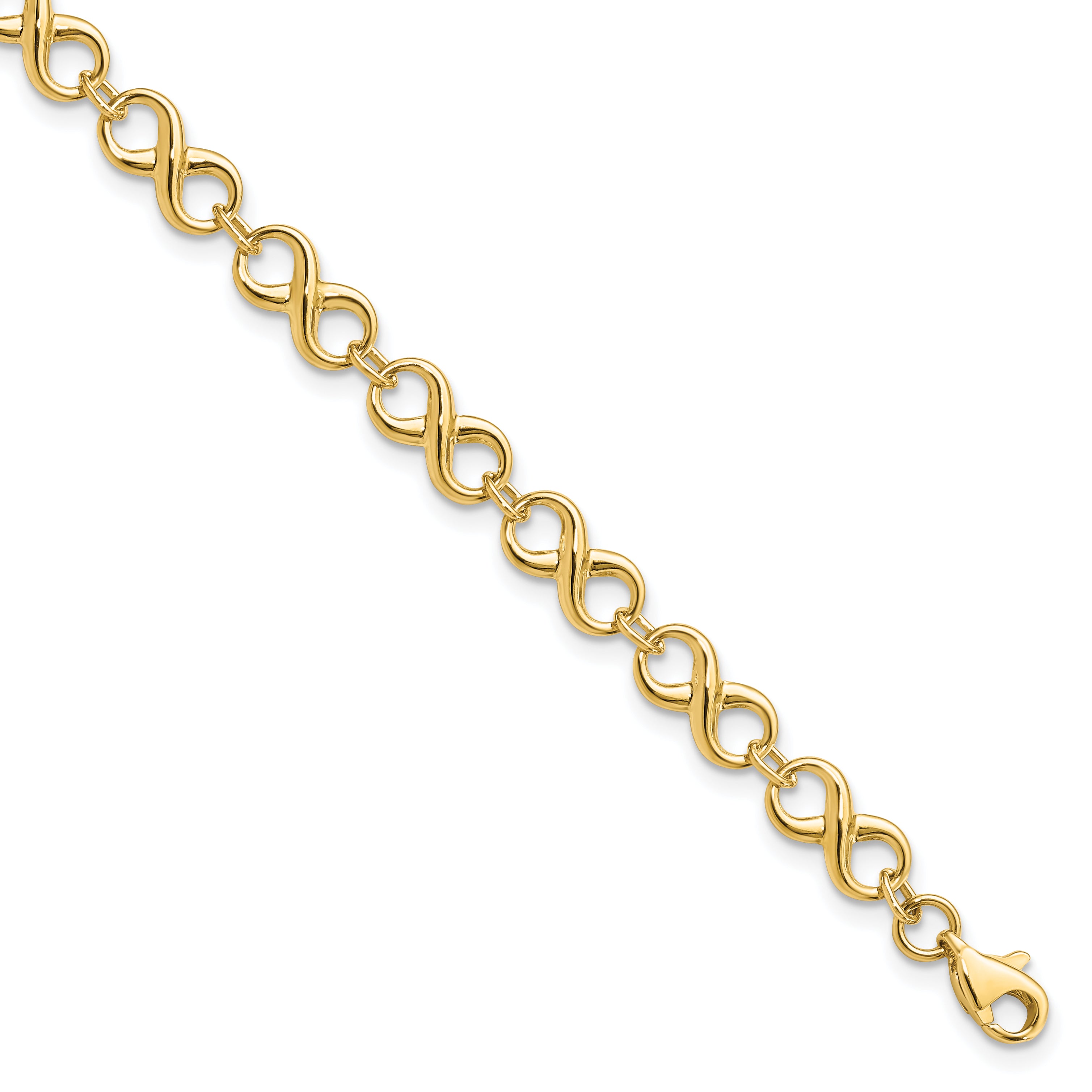 14K Polished Infinity Bracelet