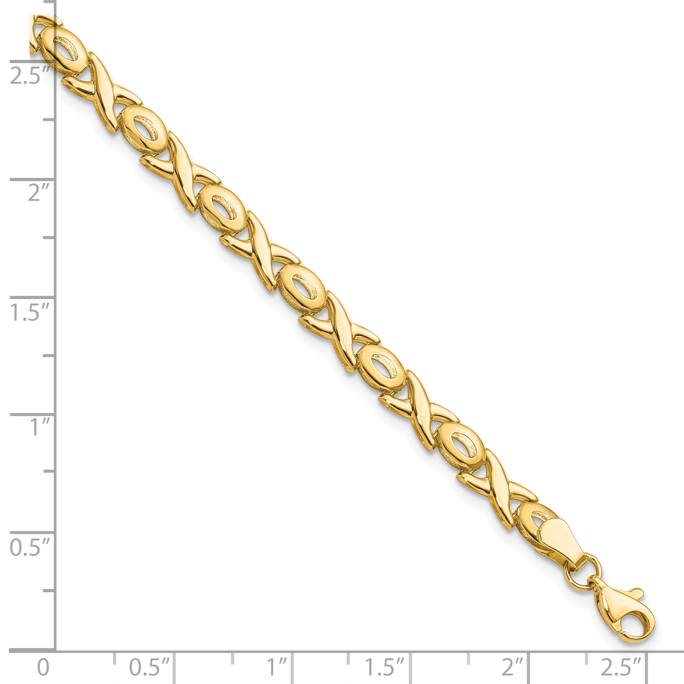 14K Polished XOXO Bracelet