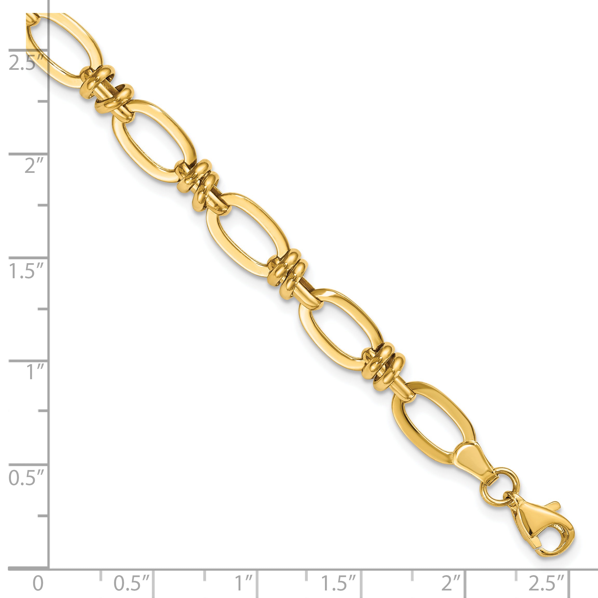 14K Polished Fancy Link Bracelet