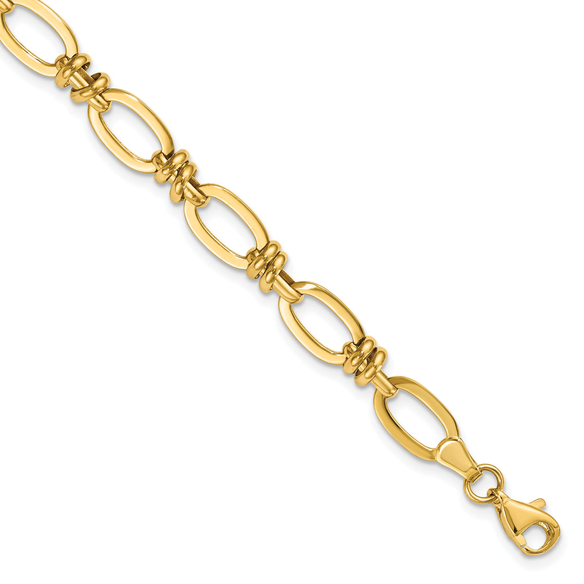 14K Polished Fancy Link Bracelet