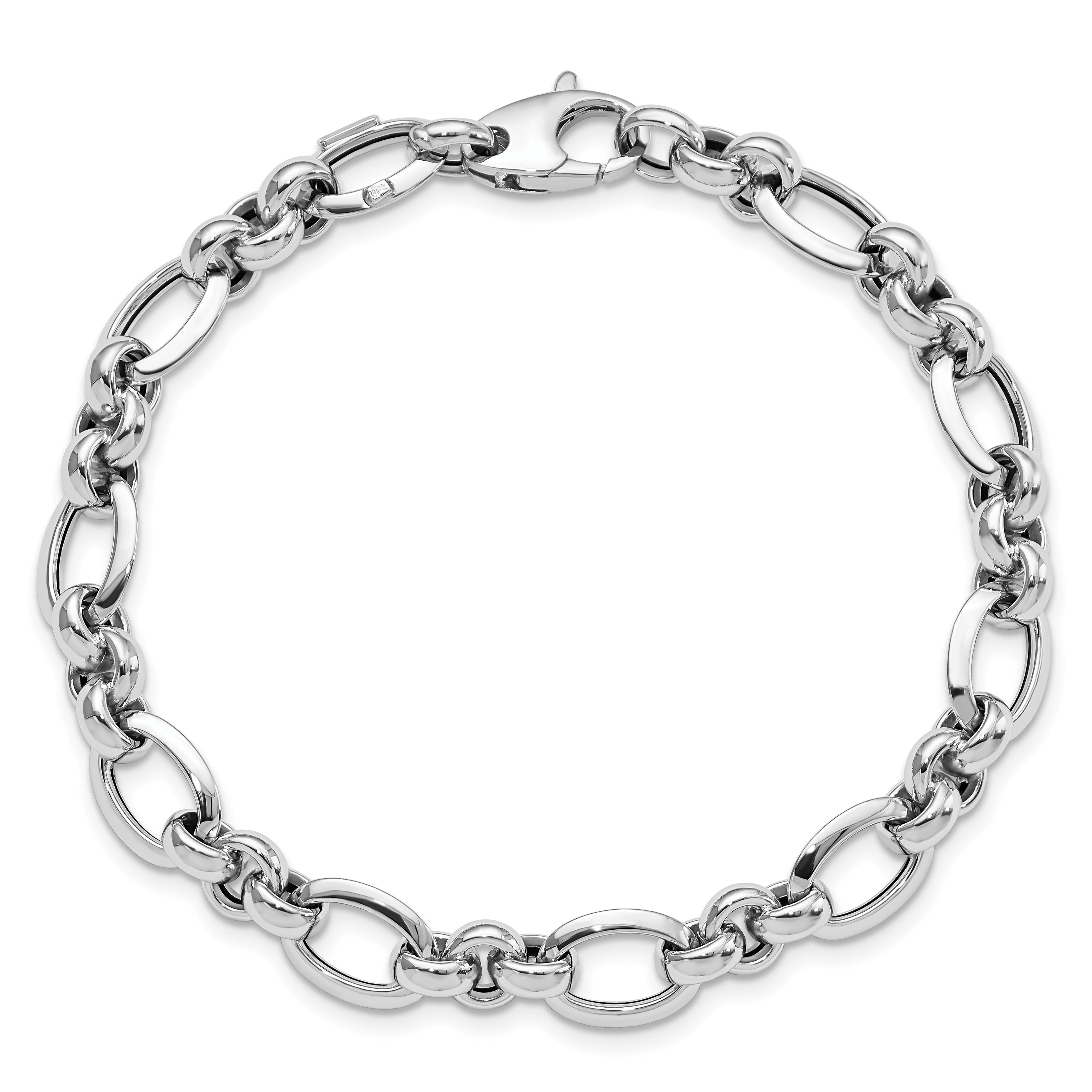 14K White Gold Polished Bracelet