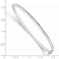 14K White Gold Polished Hinged Bangle