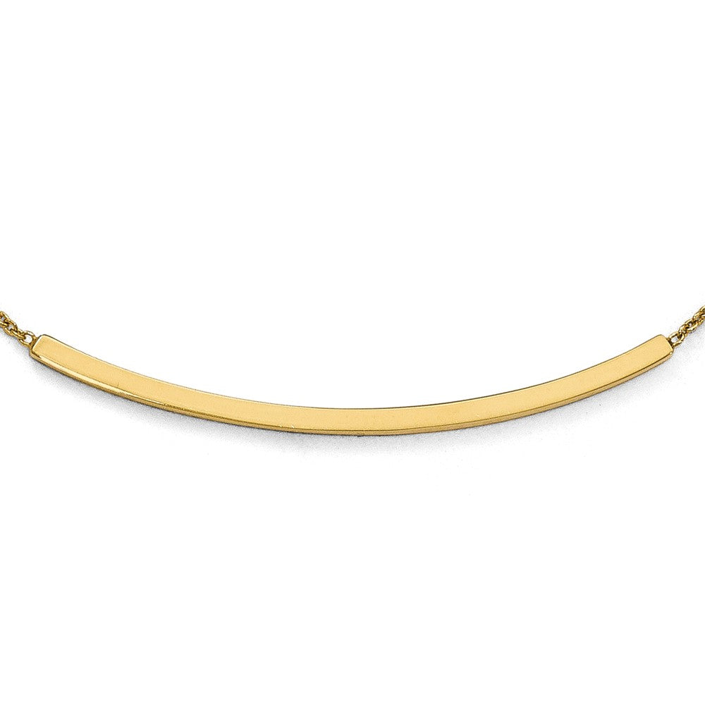 Leslie's 14K Yellow Gold Diamond-Cut Bar Necklace with Extender