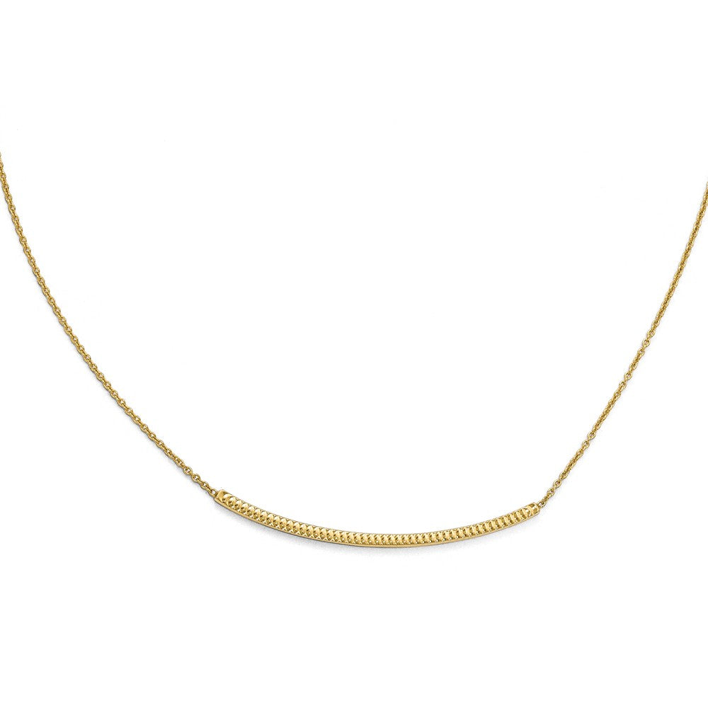 Leslie's 14K Yellow Gold Diamond-Cut Bar Necklace with Extender