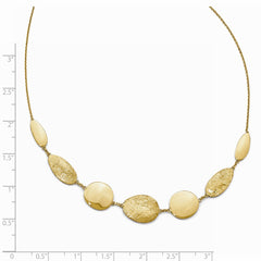 Leslie's 14K Yellow Gold Polished Diamond-cut with 2in ext. Necklace