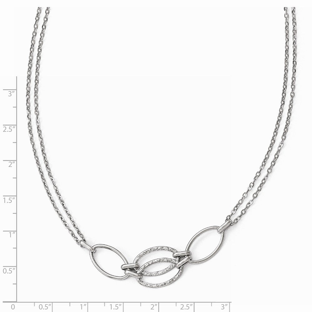 Leslie's 14K White Gold Polished Double Strand Link Necklace