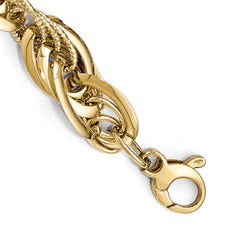 14K Two-tone Polished D/C Fancy Link Bracelet