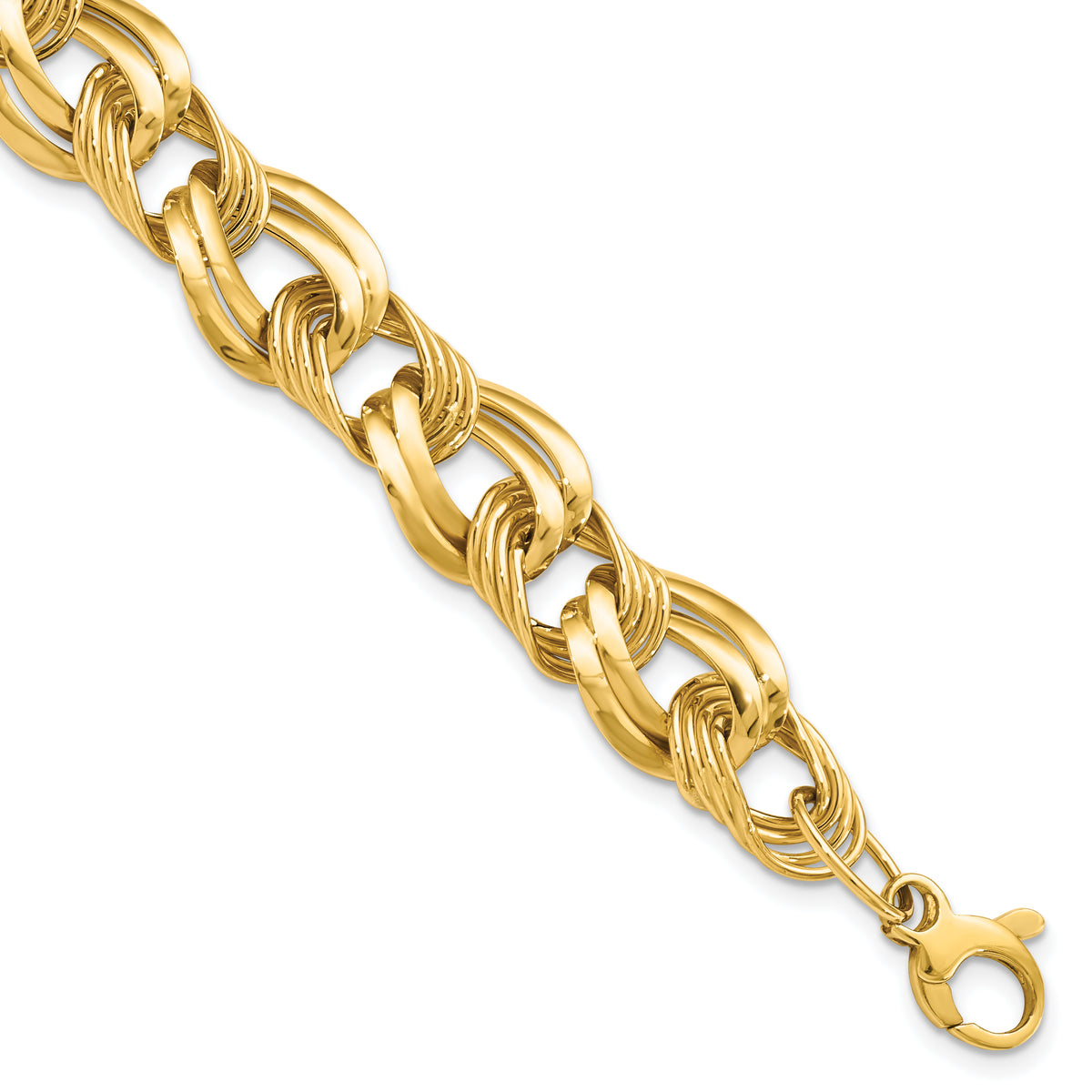 14K Polished Fancy Link Bracelet