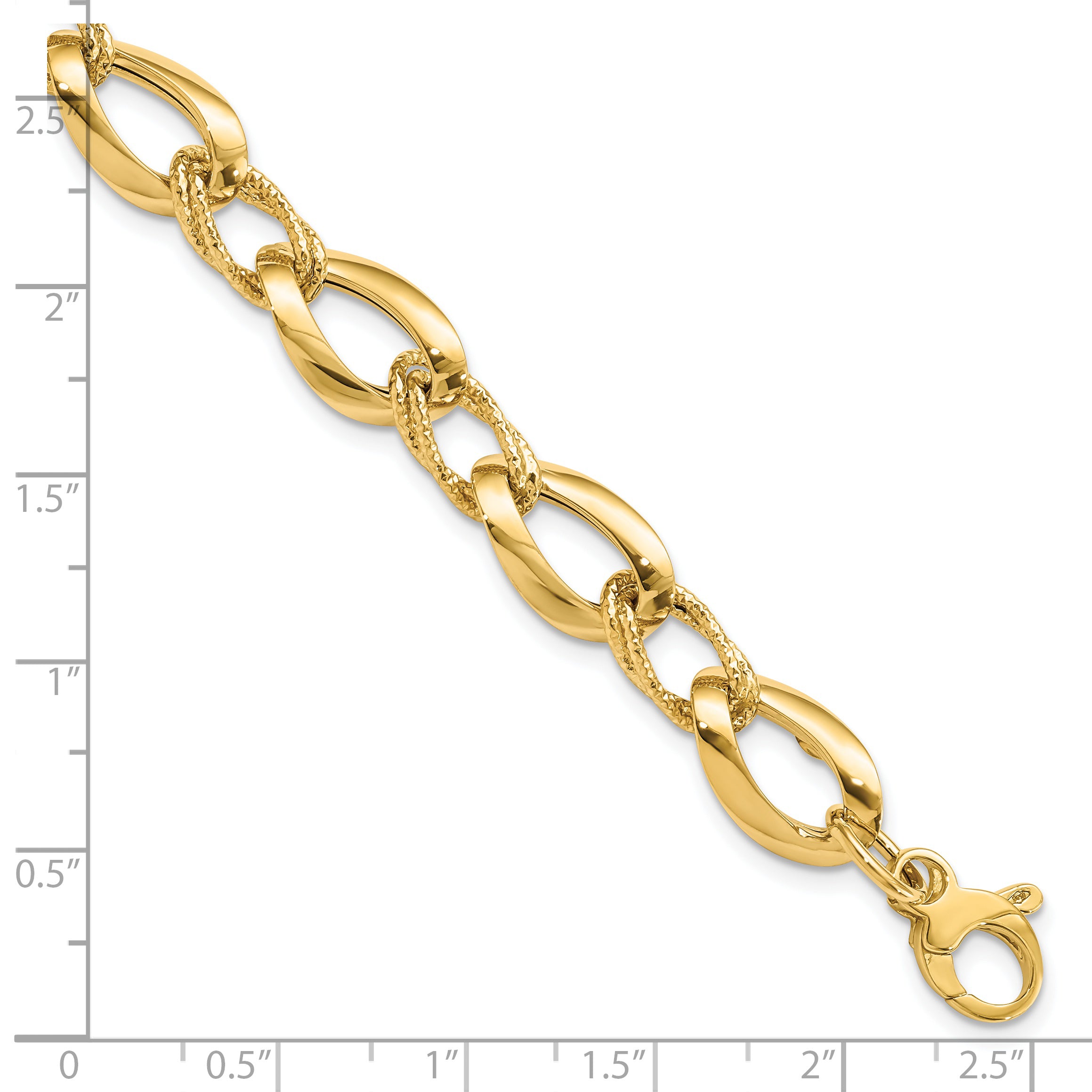 14K Polished D/C Fancy Link Bracelet