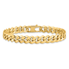 14K 8.5mm Beveled Curb Bracelet