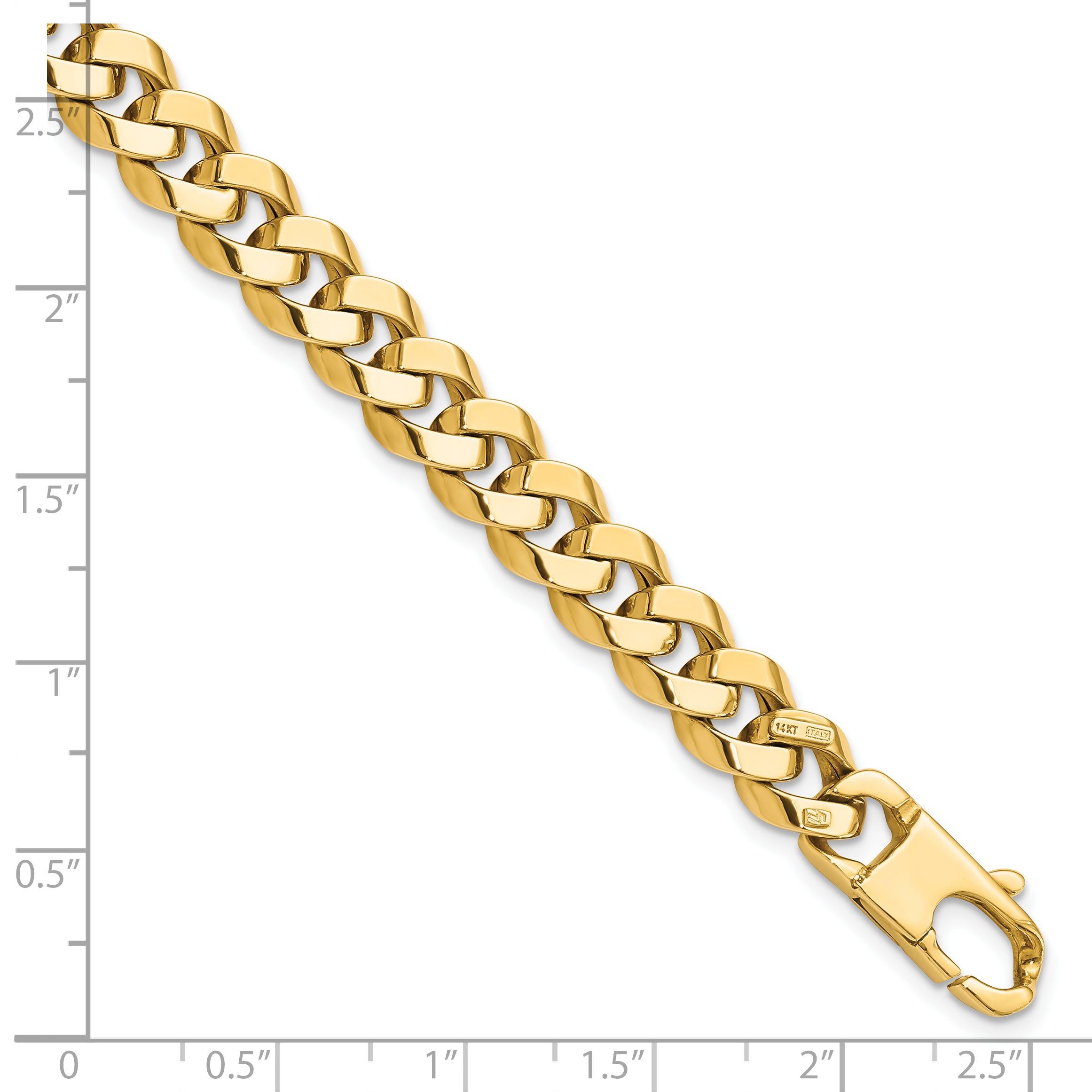 14K 8.5mm Beveled Curb Bracelet