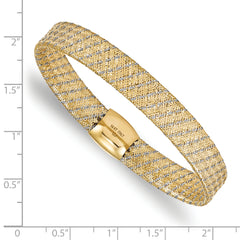 14K Two-tone Fancy Stretch Bangle Bracelet