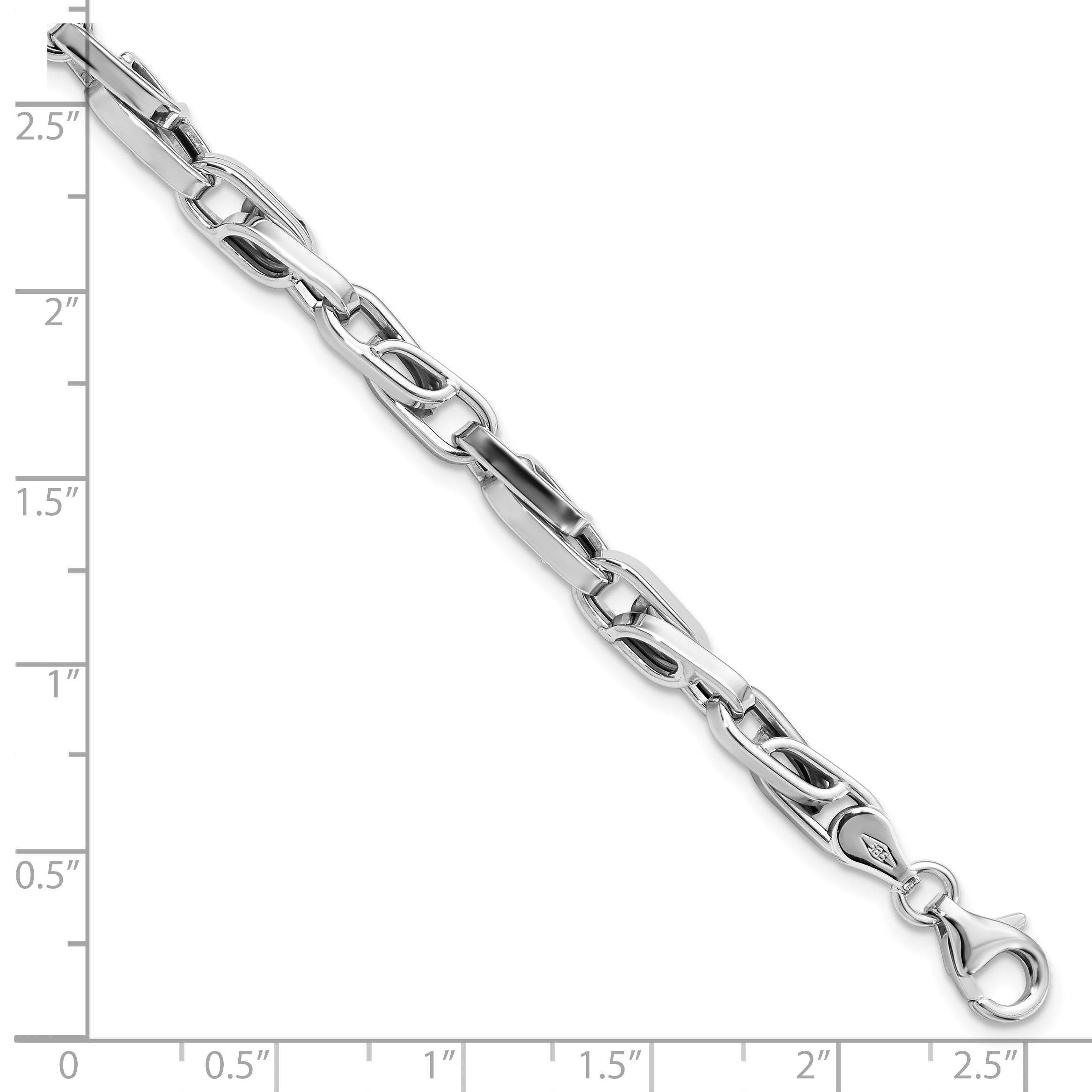 14K White Gold Polished Fancy Link Bracelet