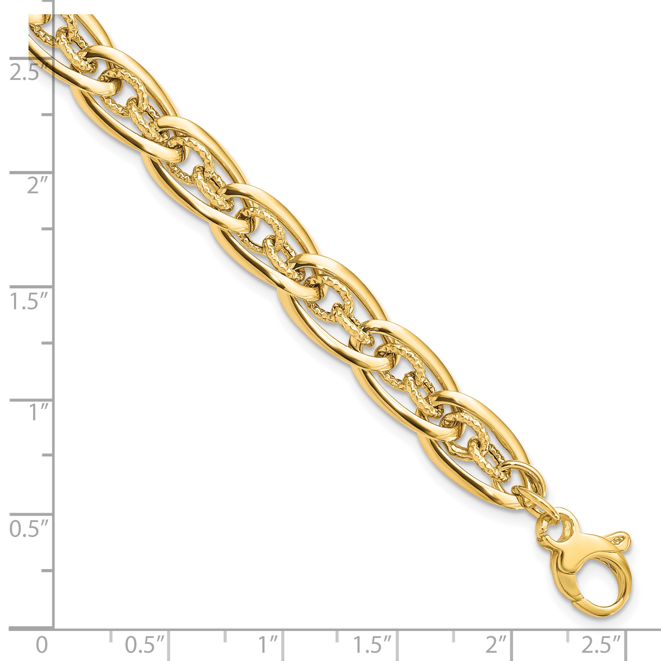 14K Polished Fancy Link Bracelet