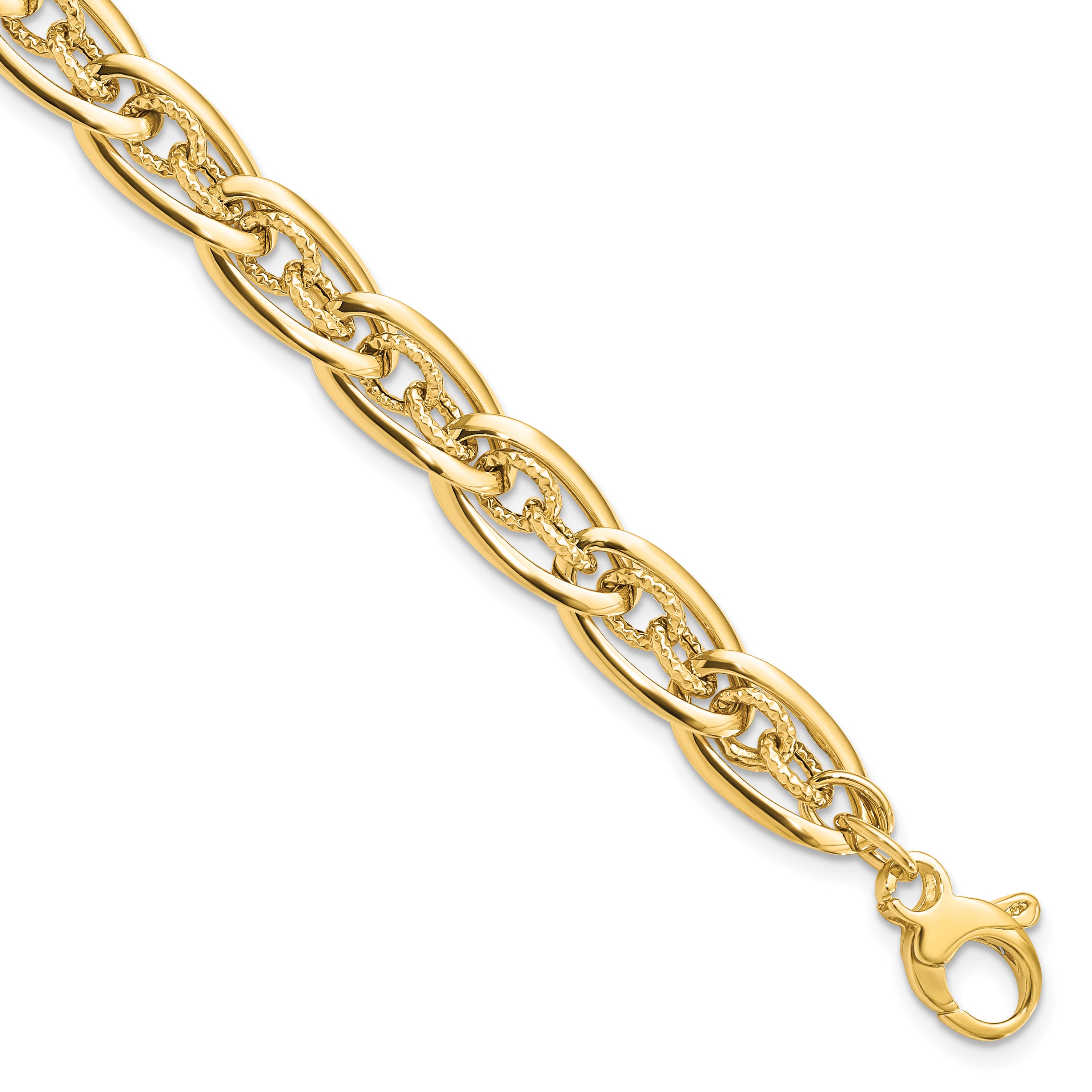 14K Polished Fancy Link Bracelet