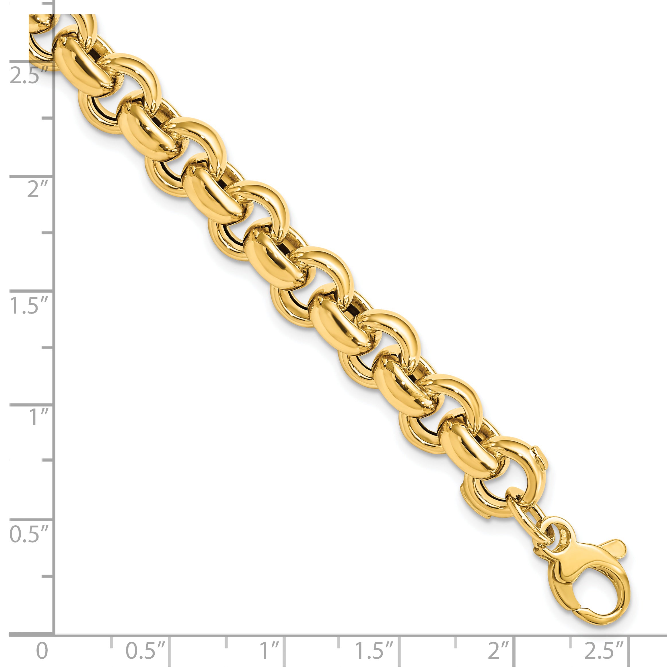 14K Polished Rolo Link Bracelet