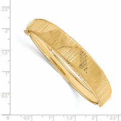 14K Polished and Textured Hinged Bangle