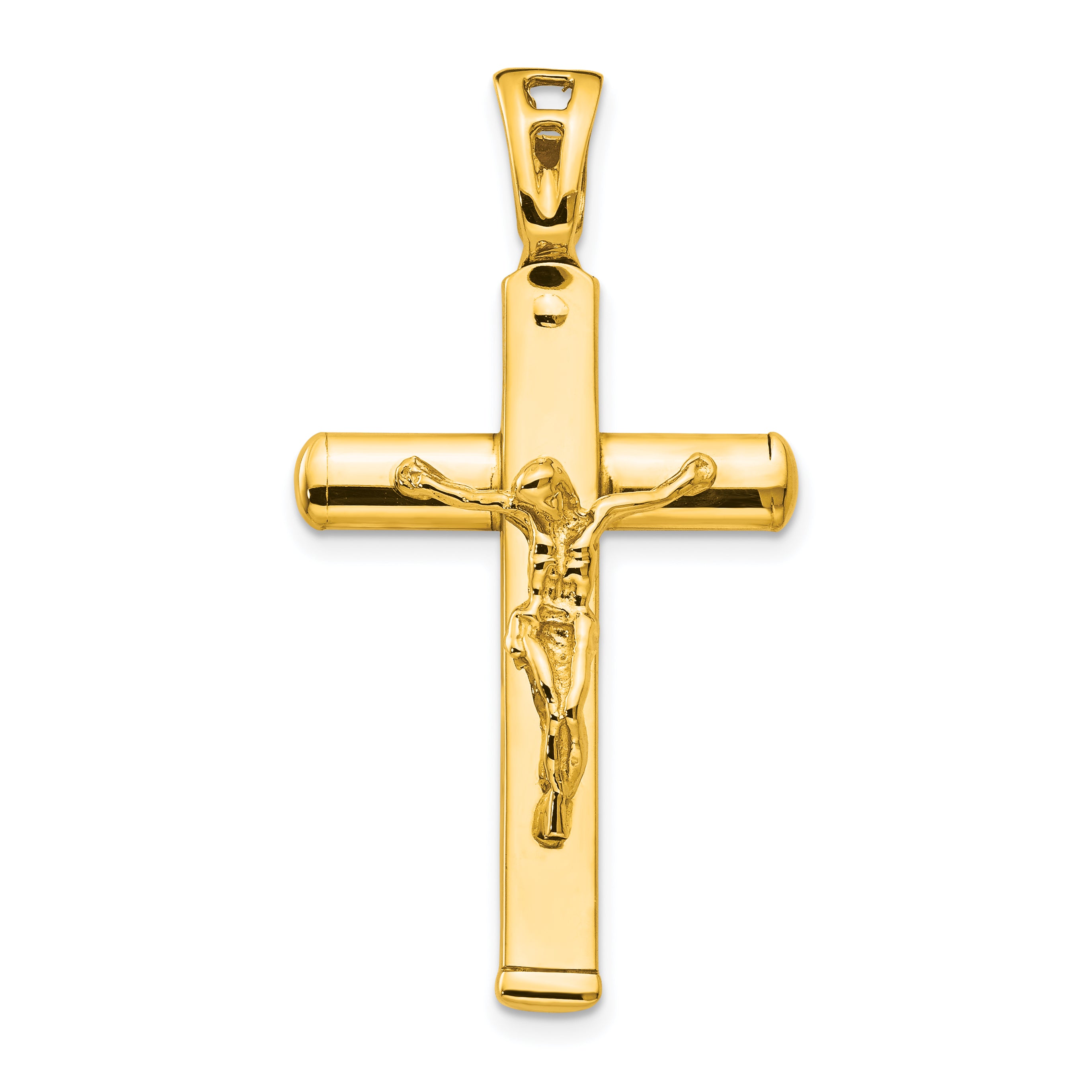 14K Polished Crucifix Pendant