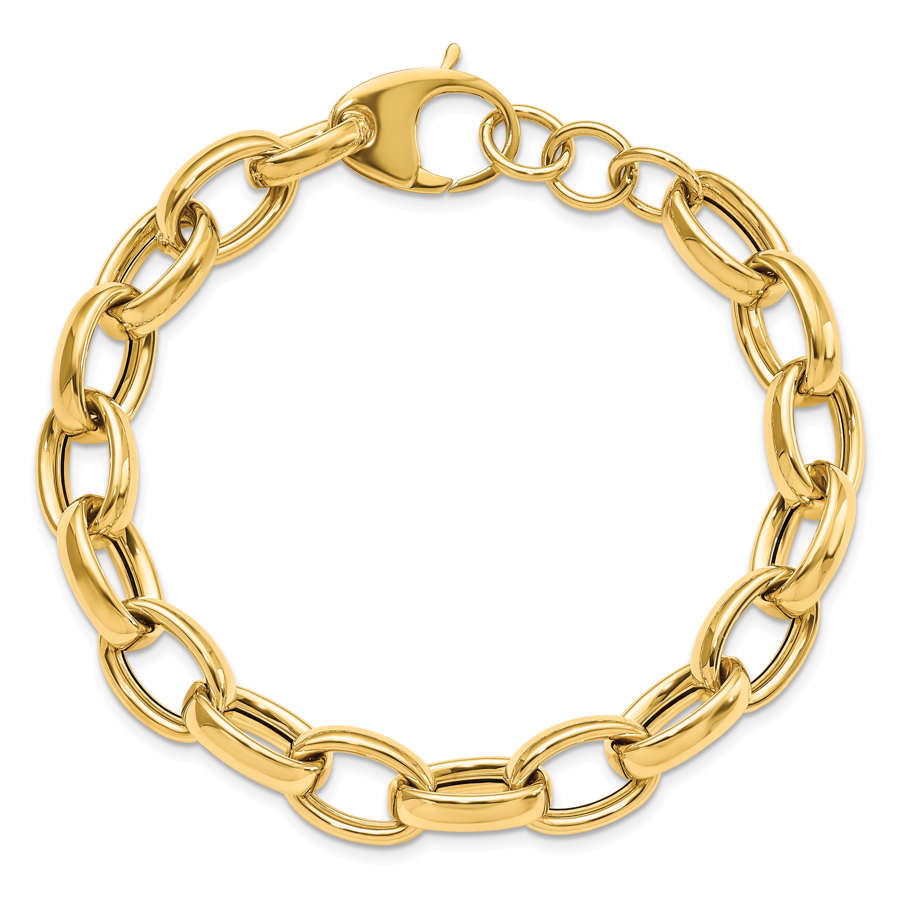 14K Polished Fancy Link 8in w/.5 ext. Bracelet