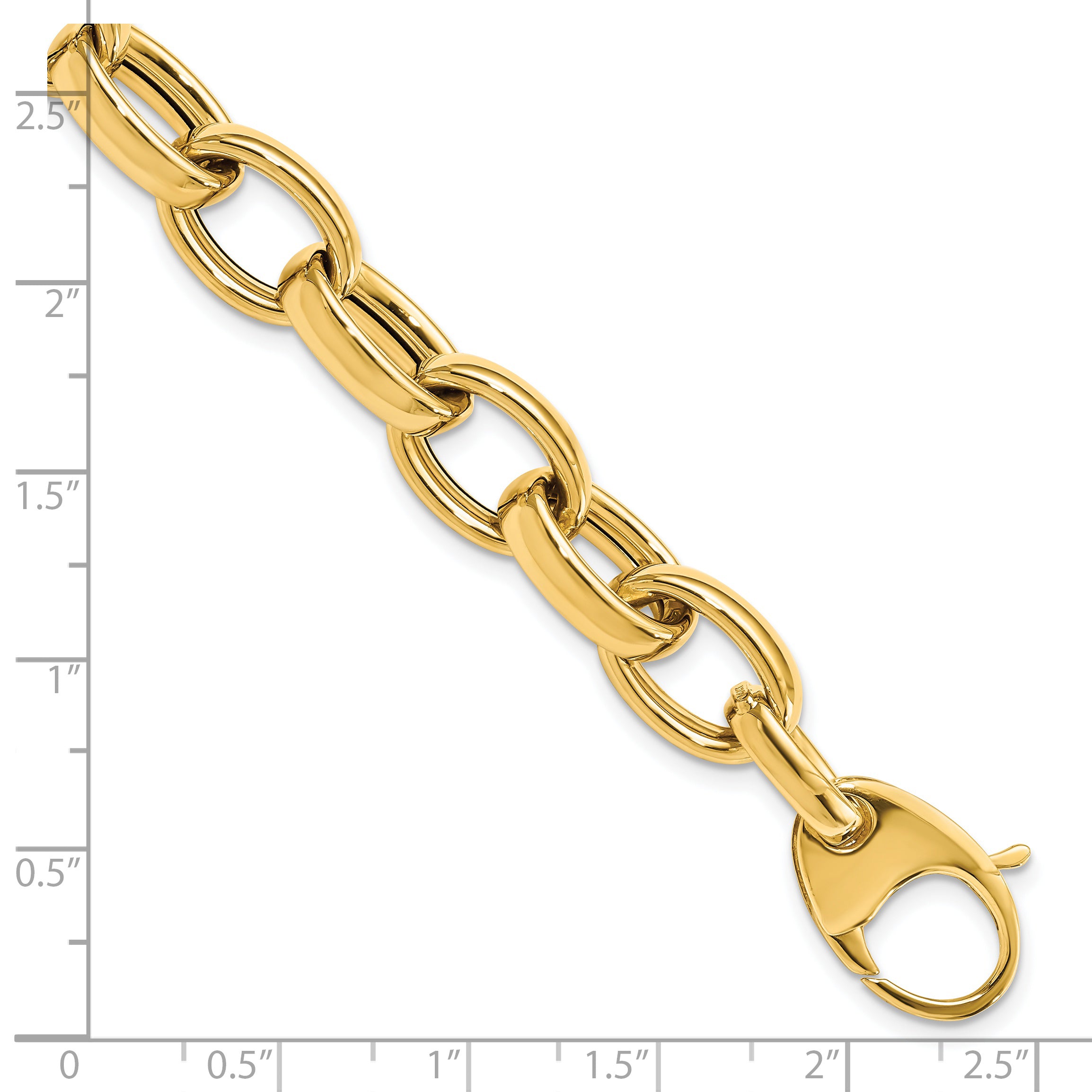 14K Polished Fancy Link 8in w/.5 ext. Bracelet