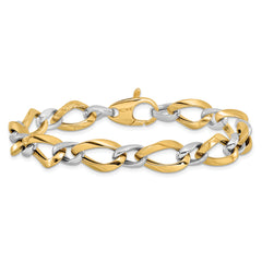 14K Two-tone Polished Fancy Link Bracelet