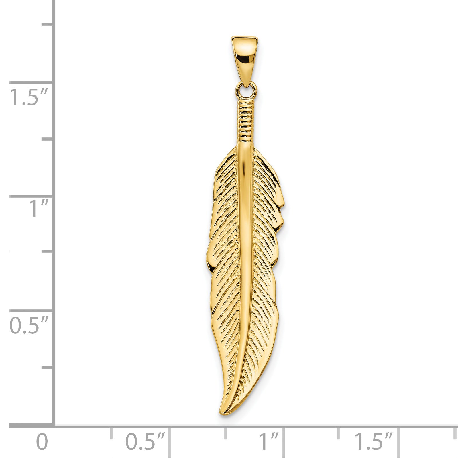 14K Feather Pendant