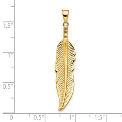 14K Feather Pendant