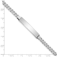 14k WG Flat Curb Link ID Bracelet