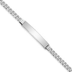 14k WG Flat Curb Link ID Bracelet