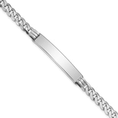 14k WG Flat Curb Link ID Bracelet