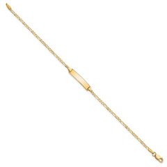 14k Flat Figaro Link ID Bracelet