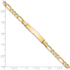 14k Flat Figaro Link ID Bracelet