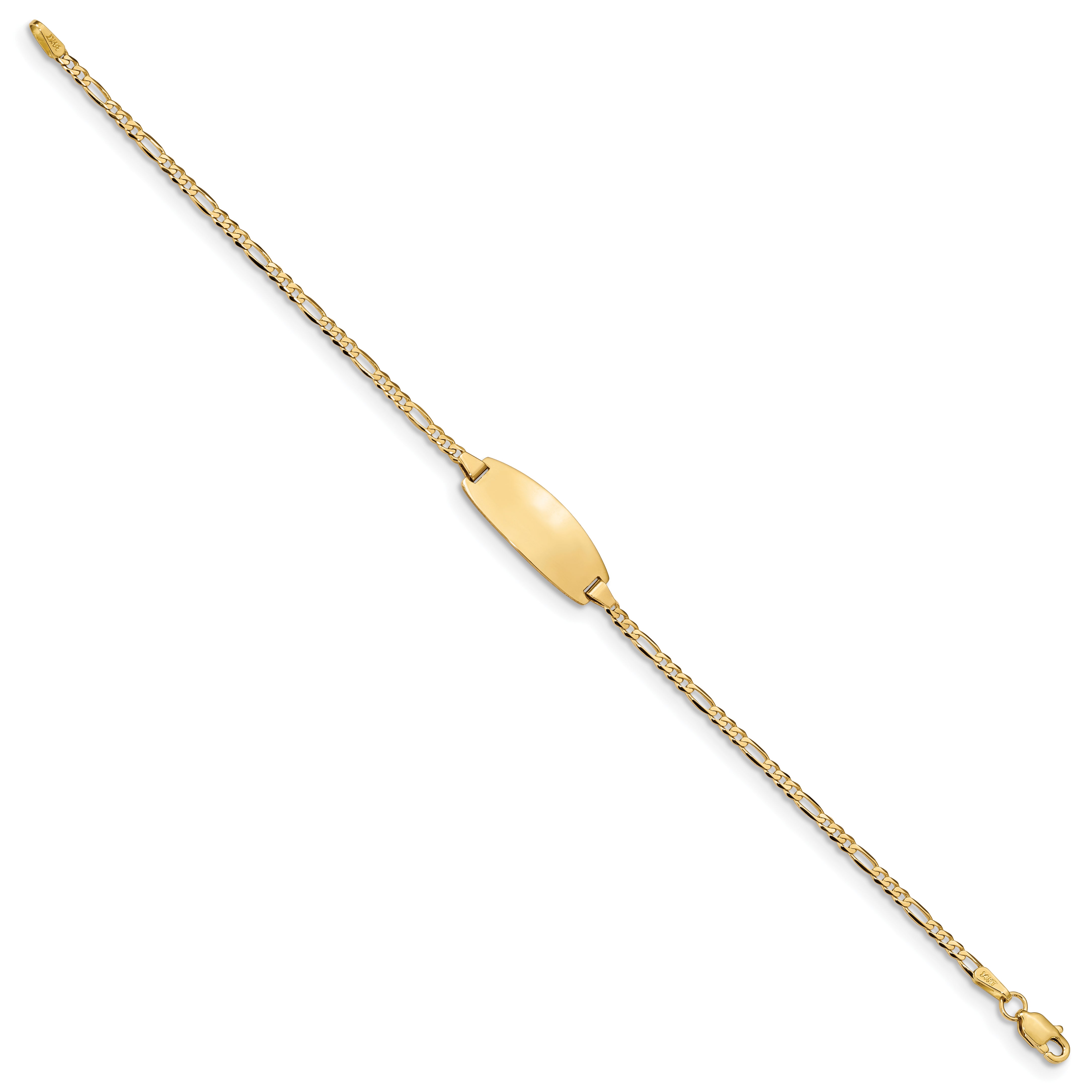 14k Oval Figaro ID Bracelet