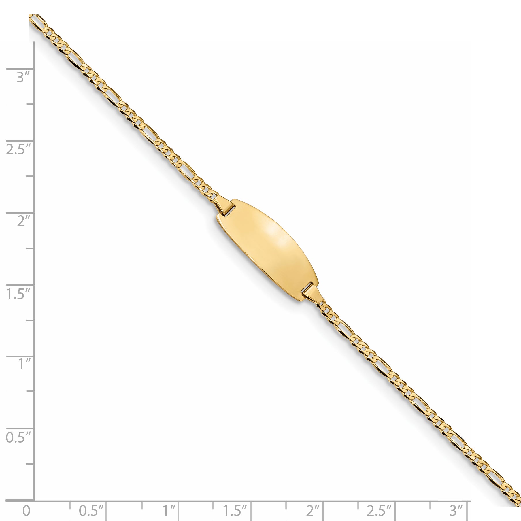 14k Oval Figaro ID Bracelet