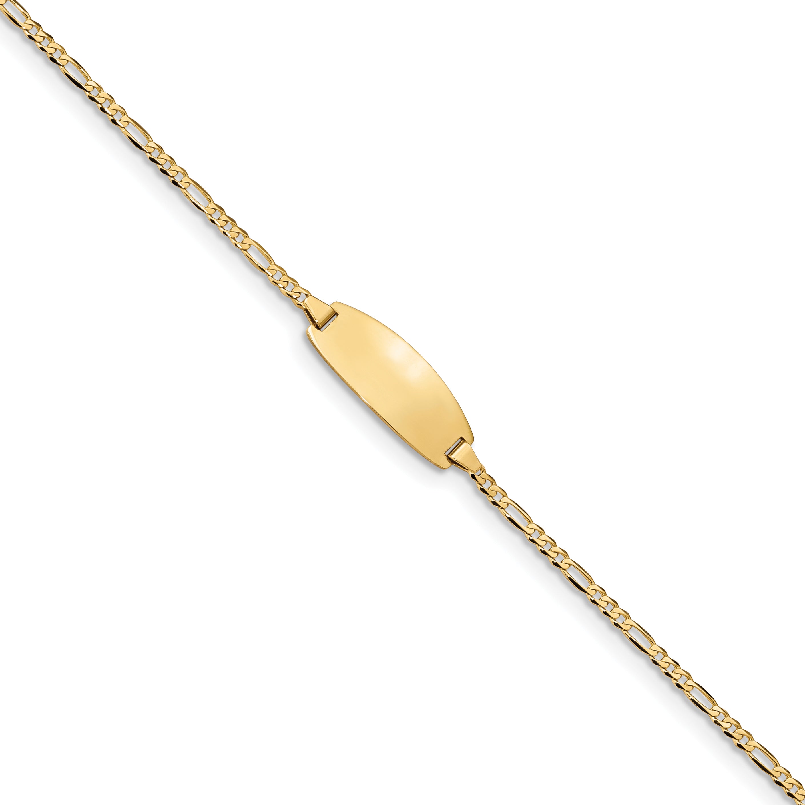 14k Oval Figaro ID Bracelet