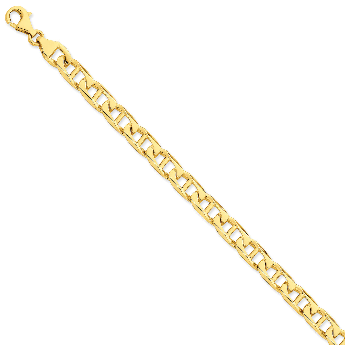 14K 8.5mm Hand-polished Anchor Link Bracelet