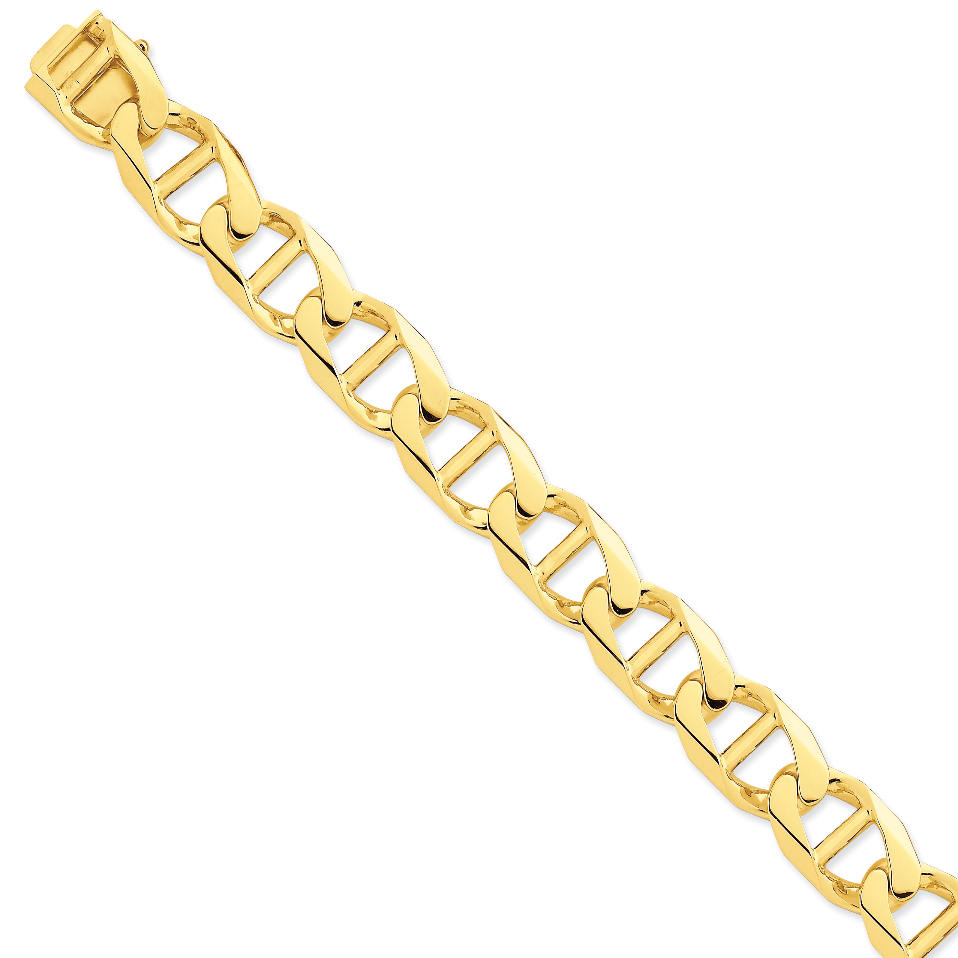 14K 14.6mm Hand-polished Anchor Link Bracelet