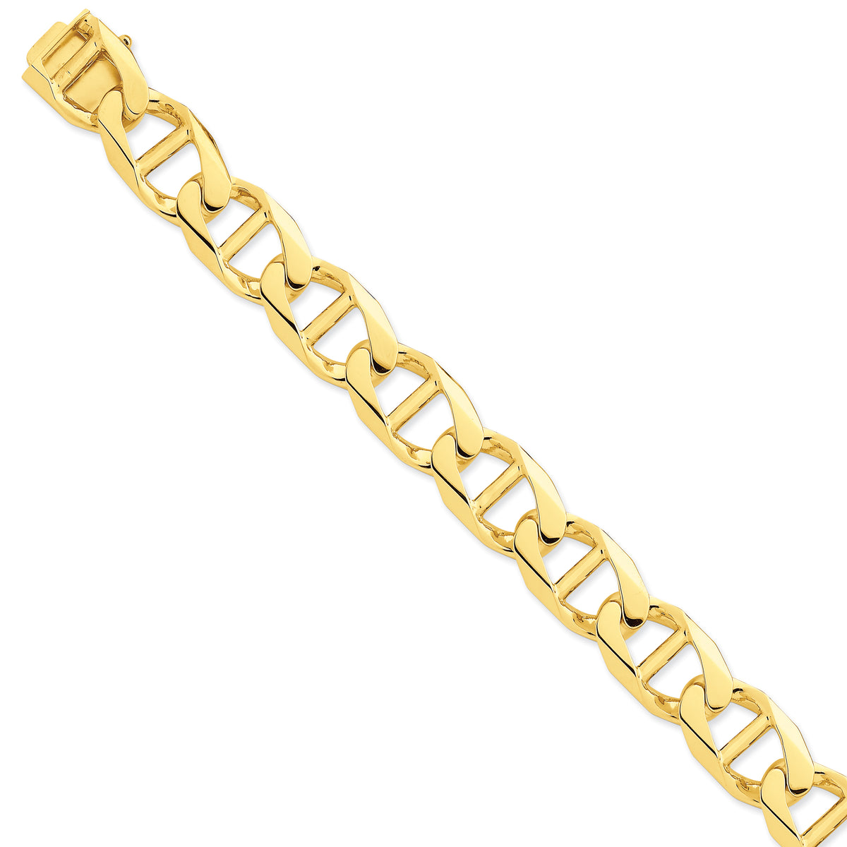 14K 14.6mm Hand-polished Anchor Link Bracelet