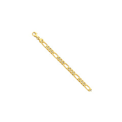 14K Yellow Gold 7mm Hand-Polished Figaro Link Chain