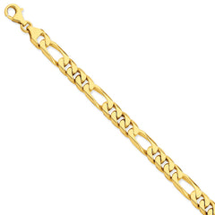 14K 8mm Hand-polished Figaro Link Bracelet