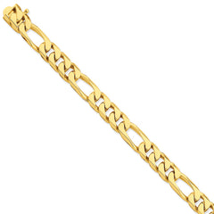 14K 9mm Hand-polished Figaro Link Bracelet